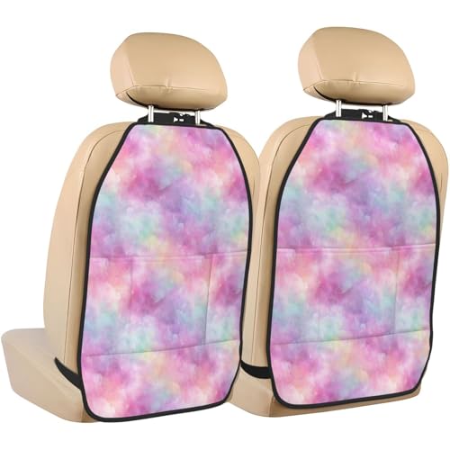 Protectores de patadas color pastel para mantener el coche limpio durante los viajes familiares
