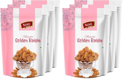 Image of Nutwiz Premium Raisins (Golden Raisins /Munakka, 750G), Fresh (Pack of 2)