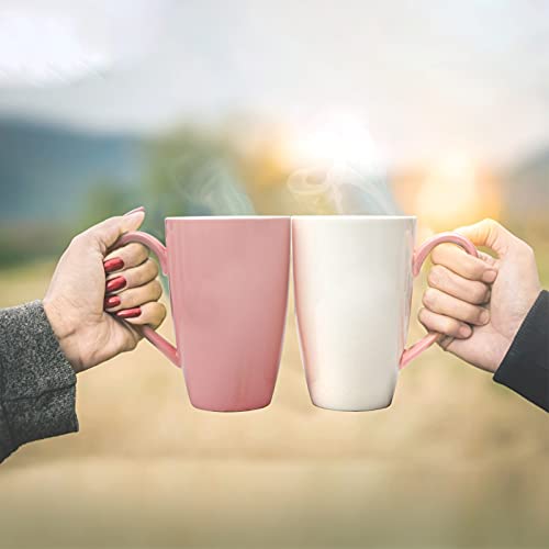 Amhomel Porcelain Tea Mug With Infuser And Lid, 16 Ounce Ceramic Tea Cup For Loose Leaf, Coffee, Cocoa And Milk, Tea Gift For Tea Lovers, Set Of 2(Pink And White) #TOP4