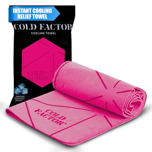 COLD FACTOR Cooling Towels for Sports, Cooling Neck Wraps – Cold Towel for Running, Workout & Outdoor Use, with UPF 50+-Soft, Machine Washable, Reusable Cooling Neck Towel, 13