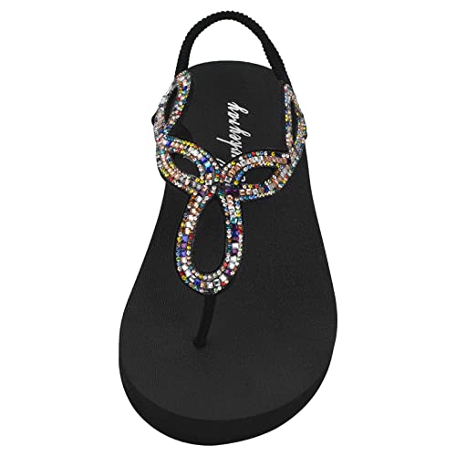 Image of Lowkeyray Women's Summer Sandals womens Flat Sandals Whith Sequins