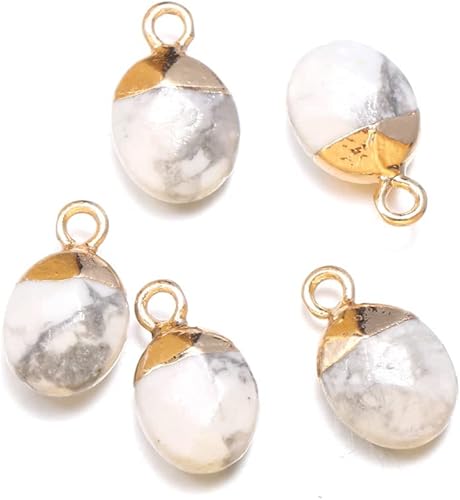 Miniatura 5 de 10 dijes de piedra semipreciosa natural, de 0.315 x 0.512 in para hacer joyas, jade turquesa, ágata de cristal de cuarzo, pulsera, collar, hallazgos