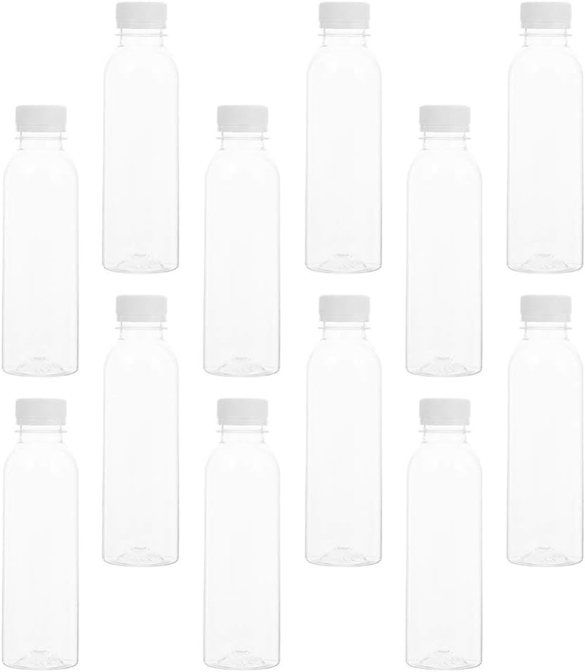 30pcs Plastic Juice Bottles Reusable Clear Disposable Milk Bulk Containers Smoothie Bottles with Lids for Water Juicing Smoothies Catering Takeout Bottles 250ml