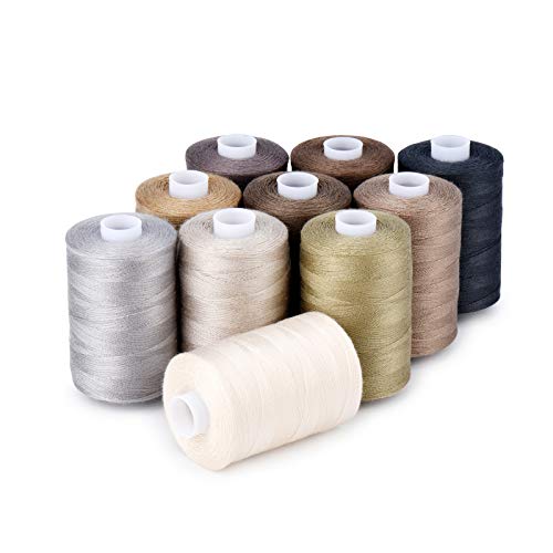 Sewing Thread 12 Colors Set 40S/2 For Sewing Machine,Quilting,Hand Sewing (10 Grey Colors) #TOP12