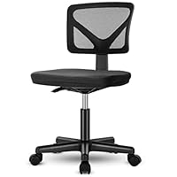 Sweetcrispy Office Computer Desk Chair, Ergonomic Low-Back Mesh Rolling Work Swivel Chairs with Wheels, Armless Comfortable Seat Lumbar Support for Home,Bedroom,Study,Student,Adults