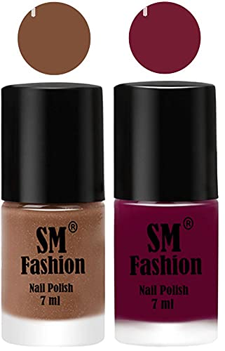 Image of Long Lasting Nail Polish | Nail Paint Combo 7 ml Each) - Set of 2 Tan-Mulberry
