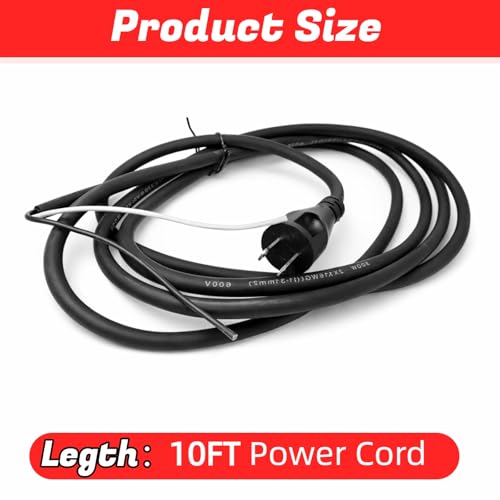 Image of 33007898 2 Wire 16 Gauge Power Cord Replacement, 10ft for dewelt DW704 DW705 DW708 DW718 DW849 DW360 DW384 DWP849X