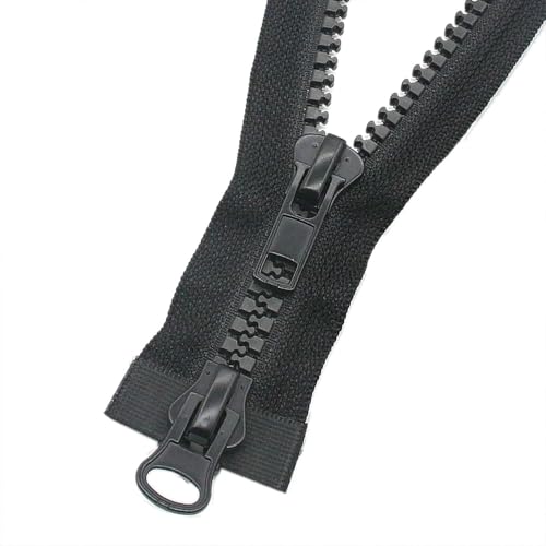 Leekayer #10 84 Inch Zippers for Sewing Different Slider Two Way Separating Plastic Zippers for Coat Parka Down Jacket Heavy Duty Resin Zipper 84" (213.36 cm）Bulk