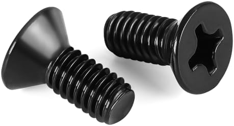 M3 x 5mm Flat Countersunk Head Machine Screws, Cross Screw, 304 Stainless Steel 18-8, Black Finish, 50 PCS