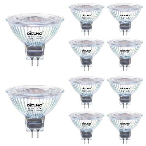 DiCUNO Dimmbar GU5.3 LED Lampe 6W, ersetzt 60W Halogenstrahler, MR16 LED...