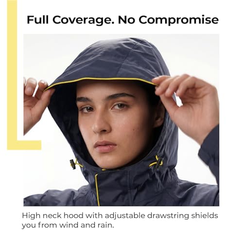 Image of Lifelong Men's Raincoat Set | Waterproof Polyester Double-Coated Reversible Rain Suit | Hooded Jacket with Inner Mobile Pocket & Pants | Standard Length for Hiking, Camping XXL