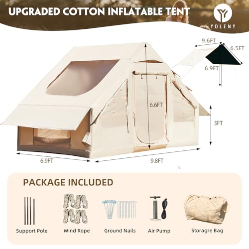 Carpa inflable para camping YOLENY 4-6 personas beige miniatura 2