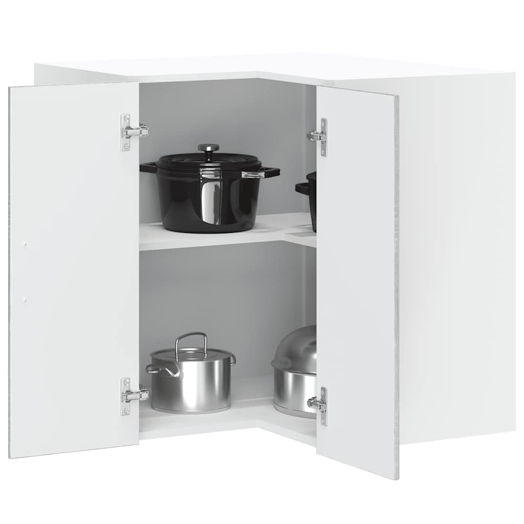 Lucca - Armadietto angolare da cucina in legno Sonoma, 57 x 57 x 60 cm, con molto spazio, montaggio a parete, superficie robusta per cucina, sala da pranzo e dispensa, 70 kg