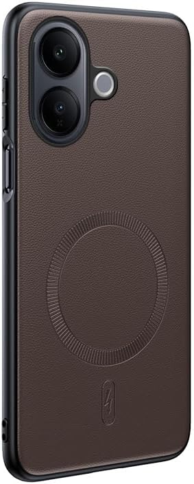 Pzwoxukhov Compatible with Vivo V60 Lite 5G Case Cover,PU Leather,Shockproof Phone Case,Compatible with MagSafe,Compatible with Vivo V60 Lite 4G Case Brown