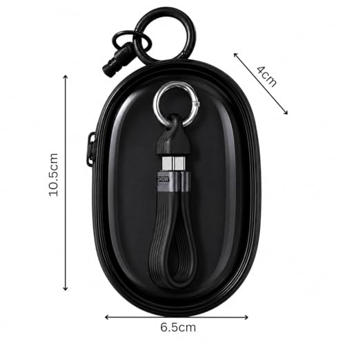 Image of 240W USB4 Fast Charging Cable with Keychain, 40Gbps Data Transfer & 8K Display, Short Tangle-Free USB C Cable for MacBook, iPhone, iPad, Samsung & Laptop (USB Cable(C) Cable+Pouch(Black)
