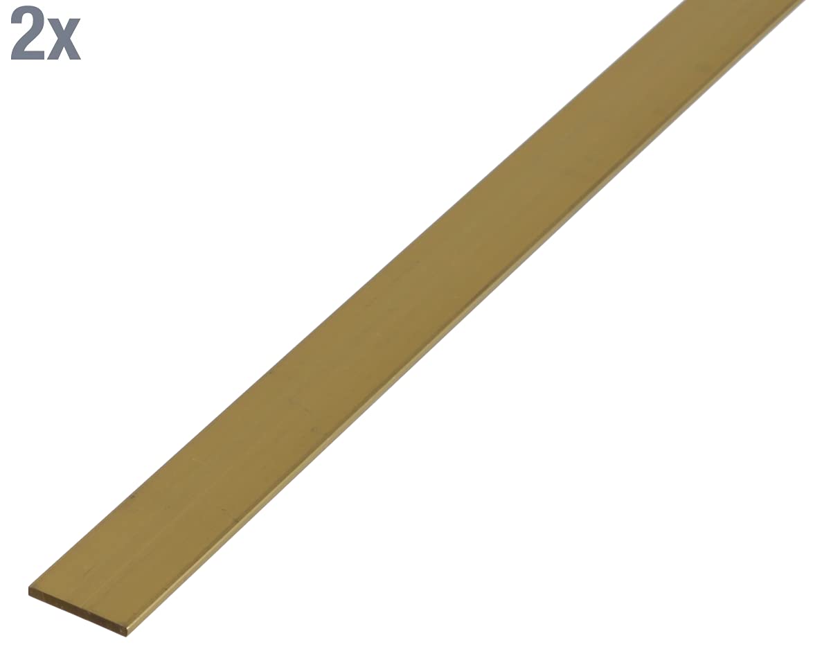 Alberts 497651 Flachstange | Messing | 1000 x 15 x 2 mm | 2er Set