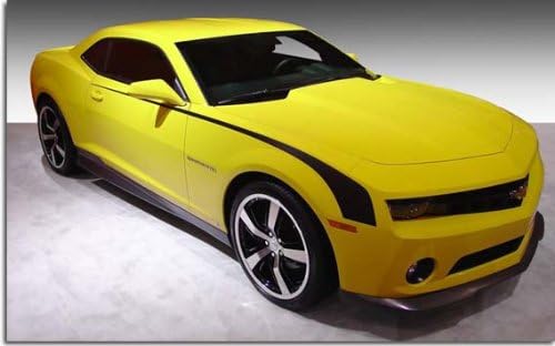 Hockey Stick Stripe Kit for 2010 2011 2012 2013 Chevrolet Camaro in MATTE (FLAT) BLACK