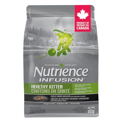 Nutrience Infusion Healthy Kitten Cat Food, 2.27 kg (5 lbs), Canadian Chicken, Freeze-Dried Infused Kibble, Dry Cat Food, Nourriture Pour Chat, Manger Pour Chat by Nutrience - Used condition - CA$14.35