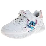 Disney Lilo and Stitch Sneakers - Women Stitch Shoes Lace Up Lightweight Breathable - White (Size 12 Little Kid)