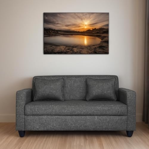 KENDALWOOD Furniture 2 Seater Sofa | Fabric 2 Seater Sofa Set | Sofa for Living Room & Home | Furniture for Office & Hotels | Fabric Color - Dark Grey