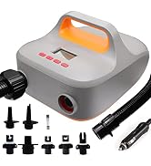 OBEST 電動エアーポンプ SUP用 空気ポンプ LCD 液晶スクリーン DC12V 20PSI 空気入れ&amp;空気抜き両対応 自動停止機能 交換用ノズル エアボート/パドル/サーフボート/ゴム製...