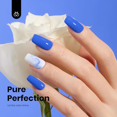 Image of Beetles Blue Gel Polish - 15ml Hema Free Abyss Halo Blue Gel Polish Soak off Uv Led Lamp Nail Art Colorful Bottle All Season Manicure Gifts for Women