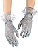 SATINIOR Ladies Lace Gloves for Women Tea Party Elegant Short Courtesy Gloves for Wedding Dinner Opera Parties(Grey,1 Pcs)