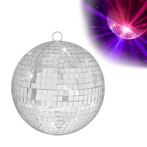 QINERSAW Bola de Espejo Plateada de 15 Cm de Diámetro, Decoración para Fiestas, Carnaval, Cumpleaños, Fiesta Temática, Espuma Navideña