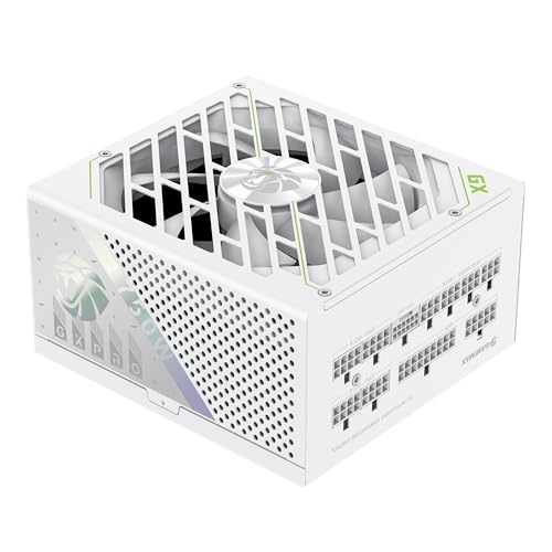 GAMEMAX GXPRO 750G WH Alimentatore PC 750W completamente modulare, ATX3.1 PCIe5.1 con connettore 12V-2x6, 80 Plus Gold, 105°C Condensatori giapponesi, 7 circuiti di protezione, 10 anni, bianco