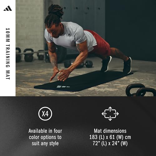 adidas(アディダス) トレーニングマット/フィットネス/ヨガ 10mm 厚め 幅広 耐久性 滑り止め キャリーストラップ付き ADMT-12235 8枚目