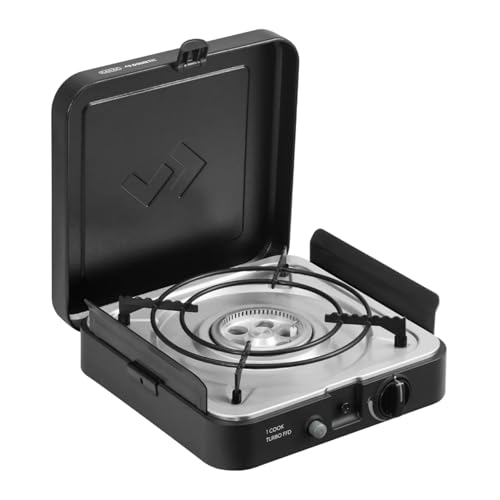CADAC - 1 Cook Turbo FFD Stove - 50mBar - Grillen - Tragbare Grills - Kochfläche aus Edelstahl - Inkl. Schutzhülle - Campingplatz - BBQ-Must-Haves