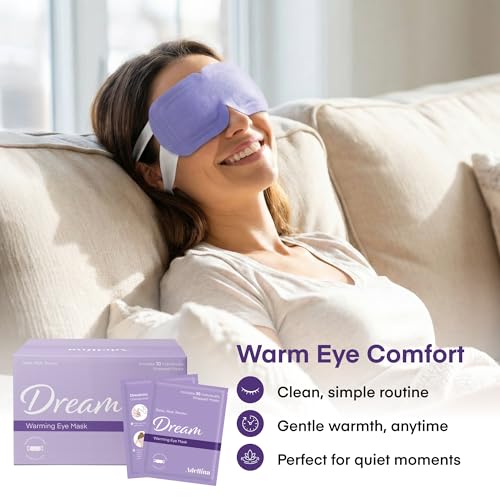 Máscara de ojos con calefacción de lavanda para dormir y viajes 3