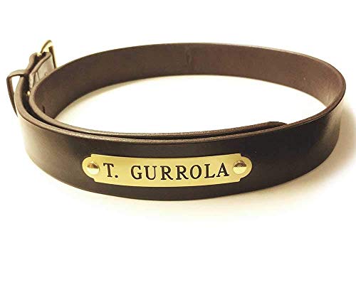 Equestrian Leather Rider's Belt 1 1/4 inch with or without Custom Engraved Solid Brass Plate(s)