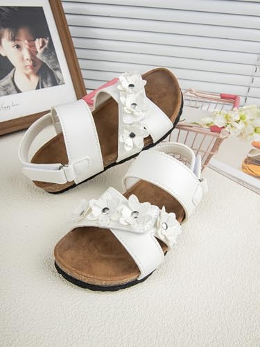 Girls Sandals Open Toe Adjustable Straps Cork Footbed Slippers Summer Shoes Toddler/Little Kid/Big Kid for Indoor Outdoor3