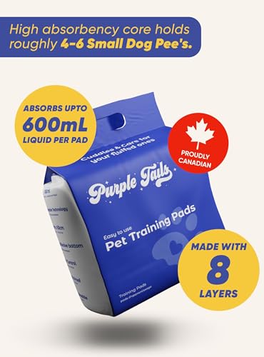 Image of Canada Pet Training Pads with Adhesive Tape - 8 Layers Super-Absorbent Pee Pads with Built in Pet Attractant for Dogs - Leakproof Pee Pads - Small, Medium Dog Pee Pads (10, 45x60 cm)