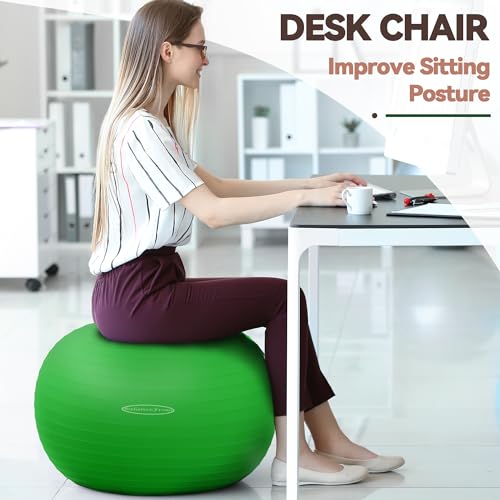Image of BalanceFrom Anti-Burst and Slip Resistant Exercise Ball Yoga Ball Fitness Ball Birthing Ball with Quick Pump, 2,000-Pound Capacity