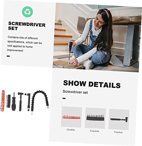Gooffy 2 Sets Tip And ° / Sleeves With Holder Kit Bits For Extender Adaptor Flexible Hand Screwdriver Angle Kits Drill Bit Drive Quick Extension Electric Shaft Chassis Manual Connect Wrenches (Color #TOP4