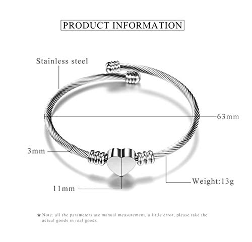 Conjunto de 3 peças/conjunto de joias de coração de aço inoxidável, flutuador deslizante, colar em f