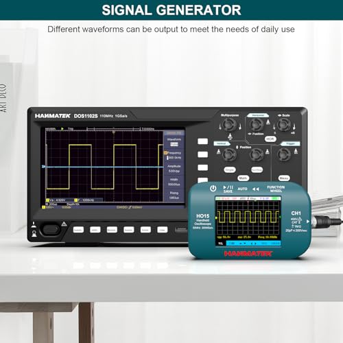 Image of HANMATEK HO15 Handheld Digital Oscilloscope - 50MHz Bandwidth, 200MSa /s High-Precision Sampling, 2.8 inch TFT Display, USB Rechargeable, Signal Generator,Portable for Fieldwork