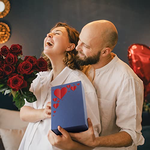 Giftgarden 4 Pack 12”X8”X4” Blue Gift Boxes With Magnetic Lids, Large Collapsible Gift Wrap Box Magnet Clourse For Presents, Mothers Day, Birthday, Wedding, Bridesmaid Groomsman Proposal Box #TOP4