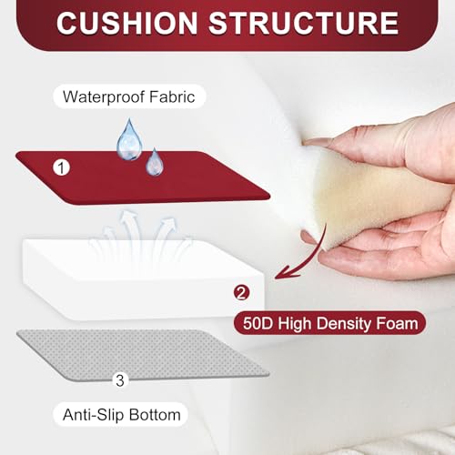 Coussin imperméable pour banc extérieur bleu grand format matelas