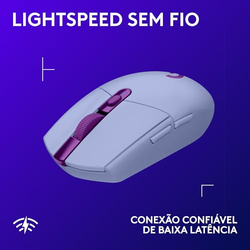 Mouse Gamer Sem Fio Logitech G305 LIGHTSPEED com 6 Botões Programáveis e Até 12.000 DPI - Lilás - Imagem 3