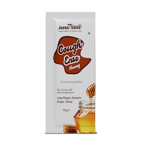 Image of Jeena Sikho Cough Ease Honey | Natural Herbal Honey | Long Pepper, Turmeric, Ginger | For Instant Cough Relief | 30 sachets (15g each)