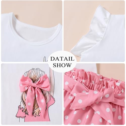 Image of Girls Summer Outfits Cute Sleeveless Top High Waisted Short Sets with Pockets Teen Girl Clothes Size 6-14 T