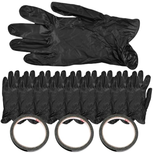 Toddmomy ネイルグローブ UV手袋 ジェルネイル用手袋 黒 UVカット 保護テープ付き サロン ホーム用 1セットの商品画像（Amazon）