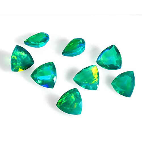 Natural Ethiopian Opal Green Birthstone Cut Trillion Shape 8 Mm Loose Cut Gemstone For Ring, Pendant And Jwelery Making (1 Piece) #TOP2