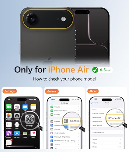 Image of FNTCASE for iPhone Air Case: [Compatible with Magsafe] Translucent Matte Cases with [Full Camera Protection] [Screen Protector] Military Grade Shockproof Protective Phone Cover - Black