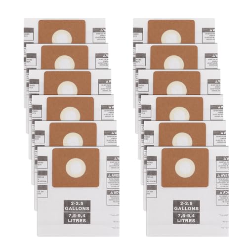 Bolsas de filtro 90668 para aspiradoras de taller con paquete de 12 repuestos para polvo fino