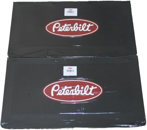 Peterbilt Motors 24 x 14 x 1/4 Battery Box MF0011P-FG Rubber Black Semi Truck Mud Flaps-Set of 2 with Bolt Kit & Free Mystery Gift