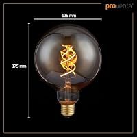 Edison Globe Filament-Birne dimmbar E27 4 Watt Doppelwendel 1.800 K extra-warmweiß 250lm G125 LED-Leuchtmittel Dekolampe Vintage Retro 5-Pack – Ansicht 5